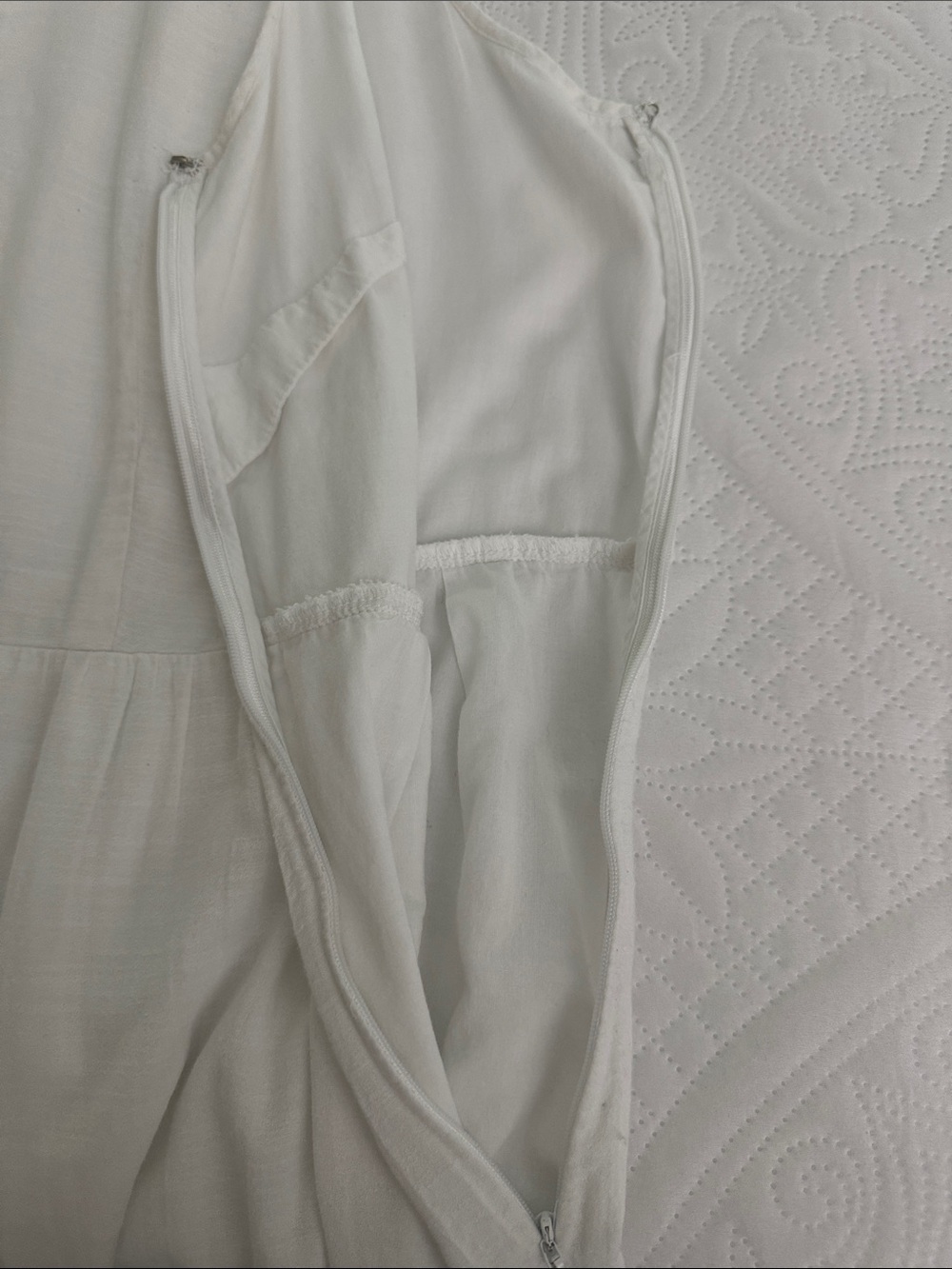 Talbots Woman Maxi Dress White Sleeveless Eyelet Cotton Boho Peasant Size 20W - Picture 9 of 16
